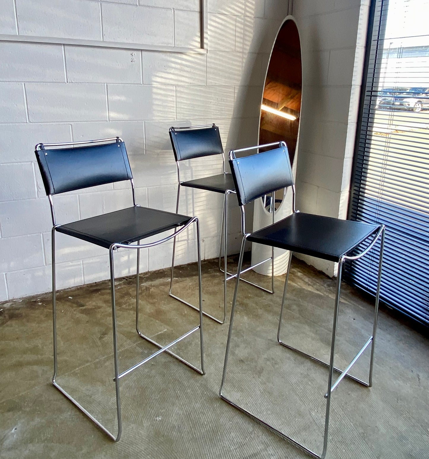 Giandomenico Belotti style Leather stools